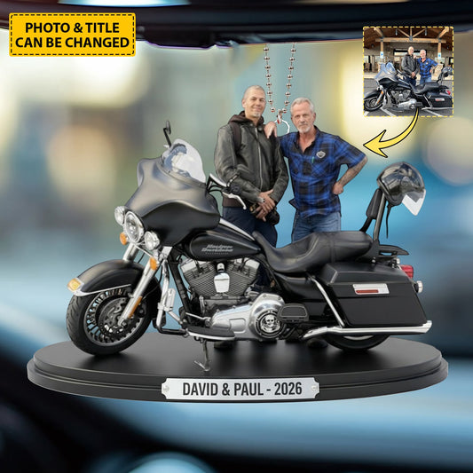 Biker Legacy – Personalized Motorcycle Photo Car Ornament
