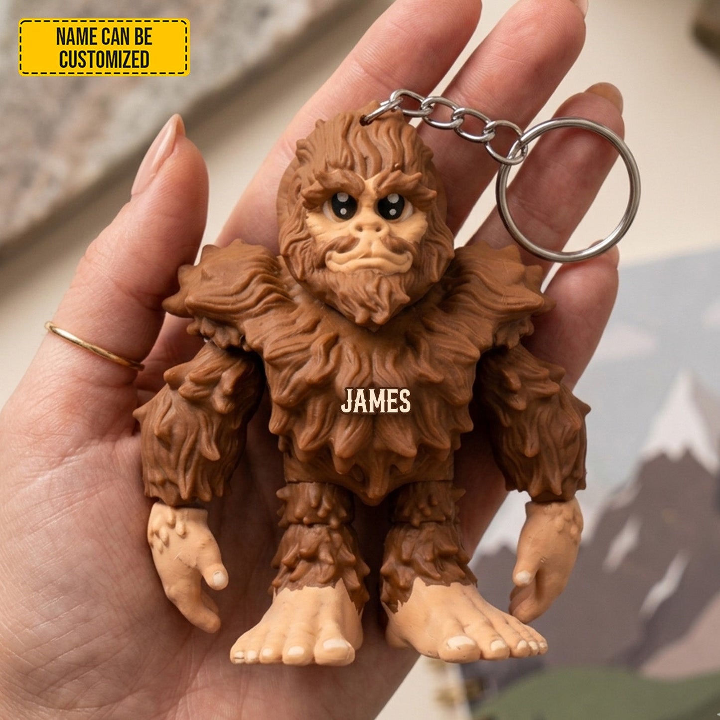Personalized Cute Sasquatch Keychain