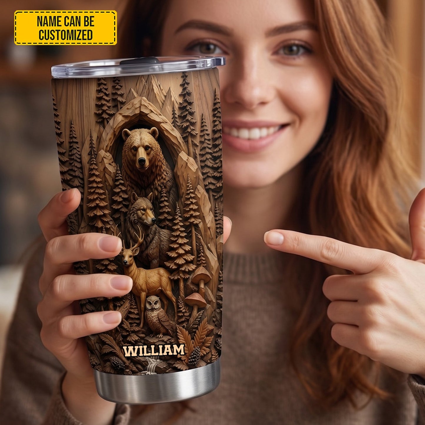Woodland Legends – Personalized Wildlife Tumbler