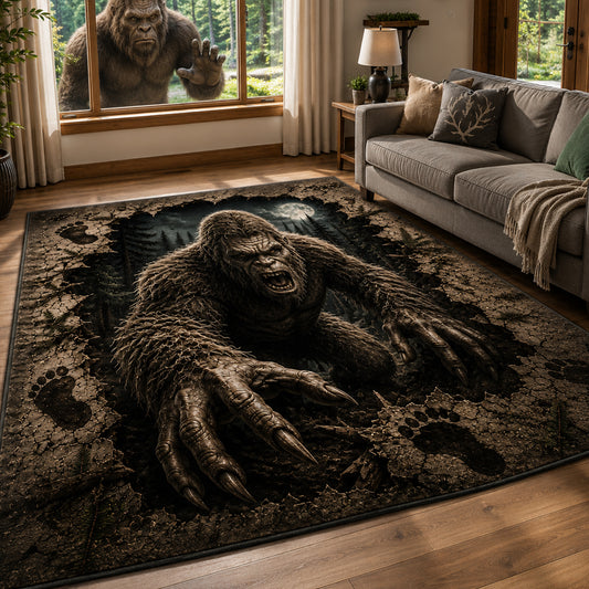 Bigfoot 3D Illusion Area Rug – Halloween Gift