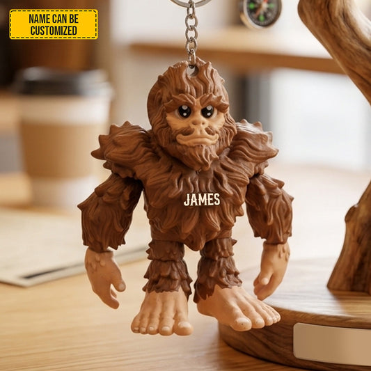 Personalized Cute Sasquatch Keychain