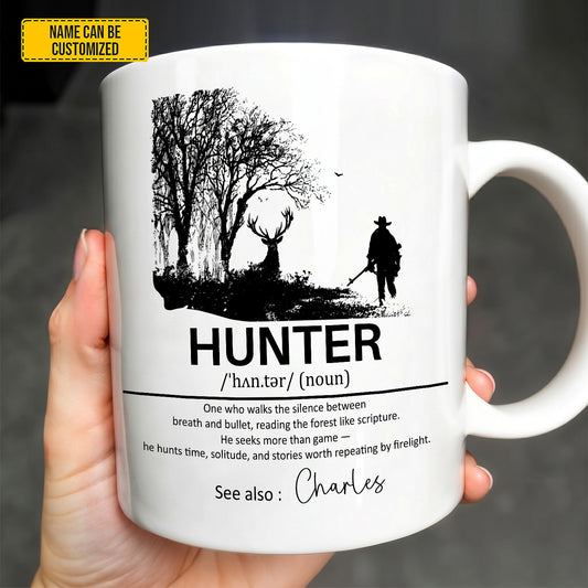 Personalized Gift for Hunters - Custom Name Definition White Mug