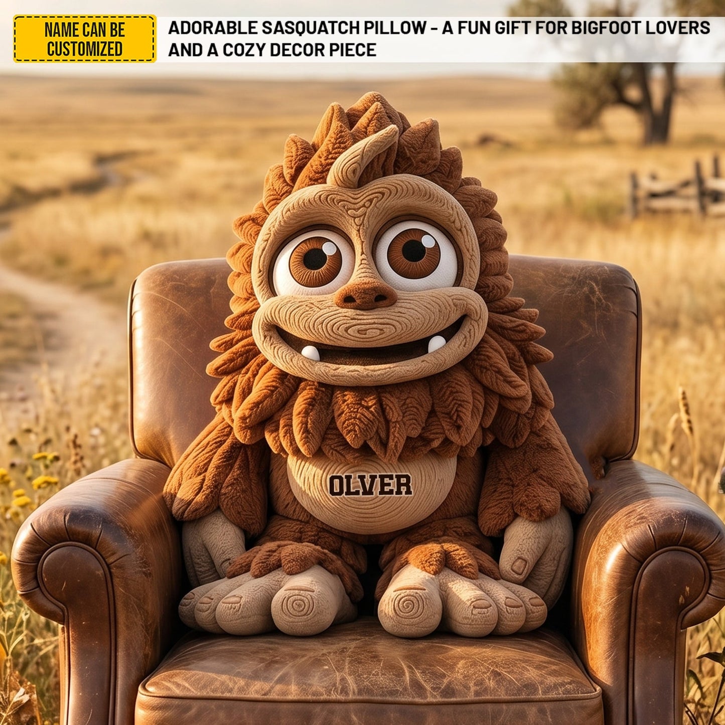 Personalized Adorabale Sasquatch Custom Shaped Pillow
