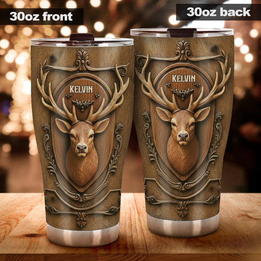 Rustic Deer Crest – Personalized Hunting Tumbler