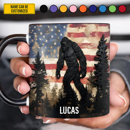 Patriotic Bigfoot - Personalized Bigfoot Accent Mug
