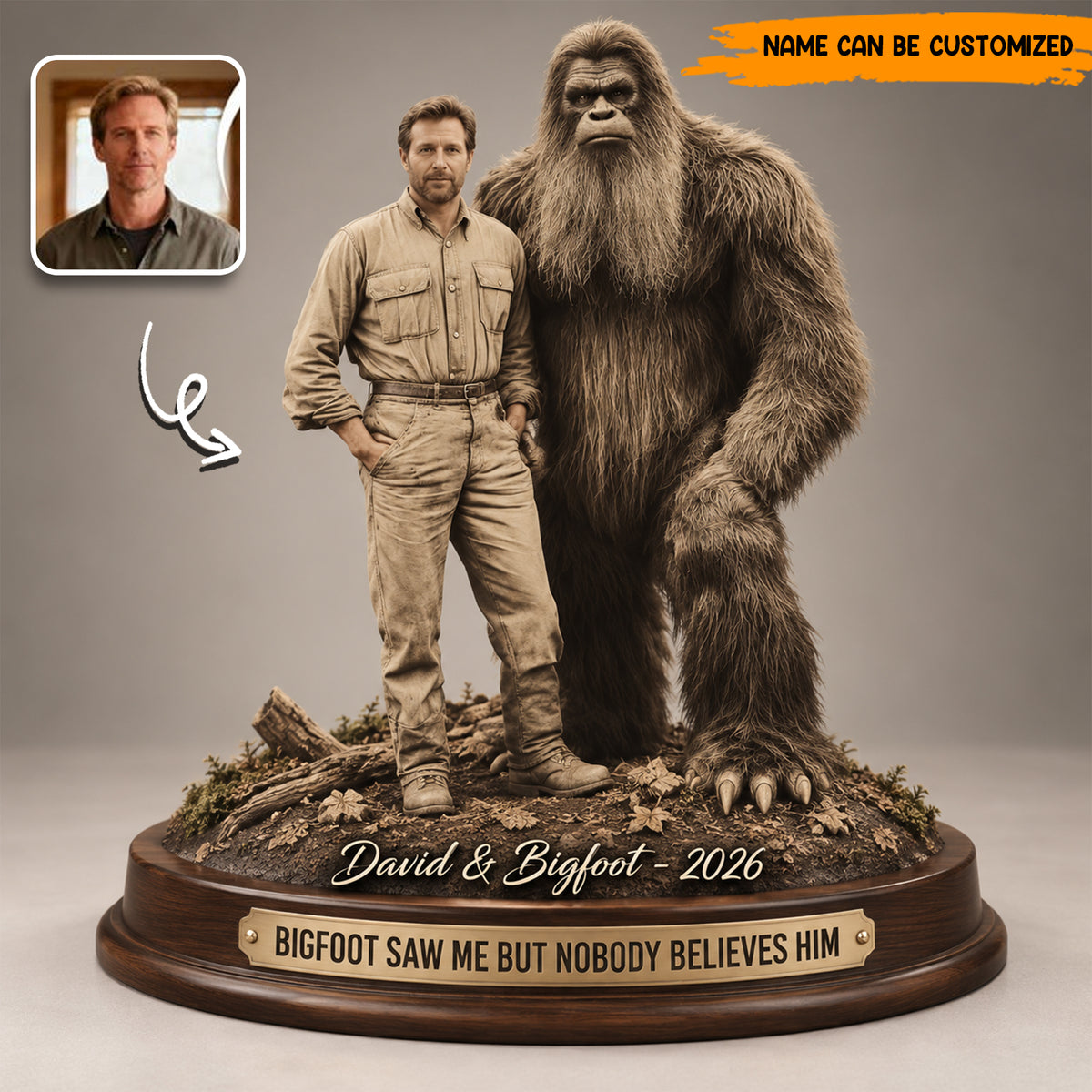 Bigfoot Saw Me – Personalized Photo Acrylic Plaque Table Decor