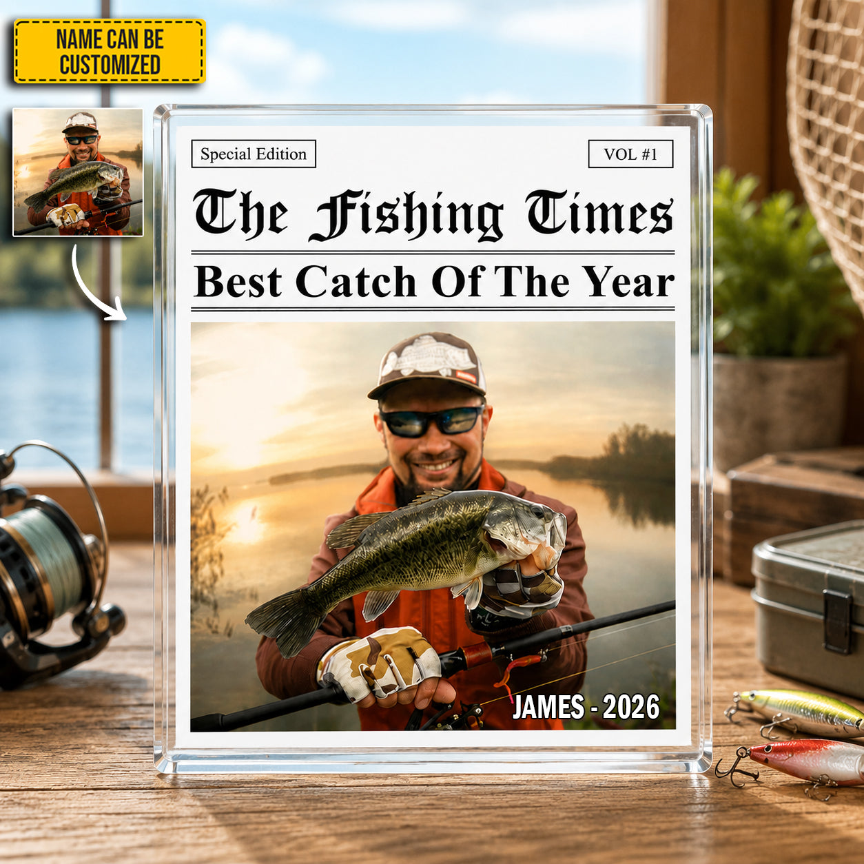 The Fishing Times - Personalized Best Catch Photo Acrylic Plaque