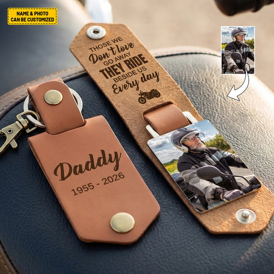 Personalized Biker Remembrance Keychain | "They Ride Beside Us" Gift