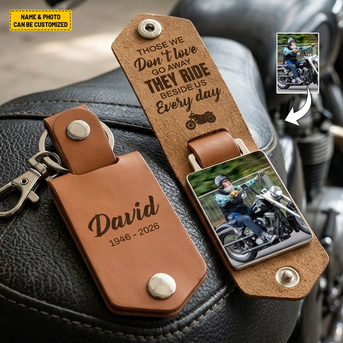 Personalized Biker Remembrance Keychain | "They Ride Beside Us" Gift