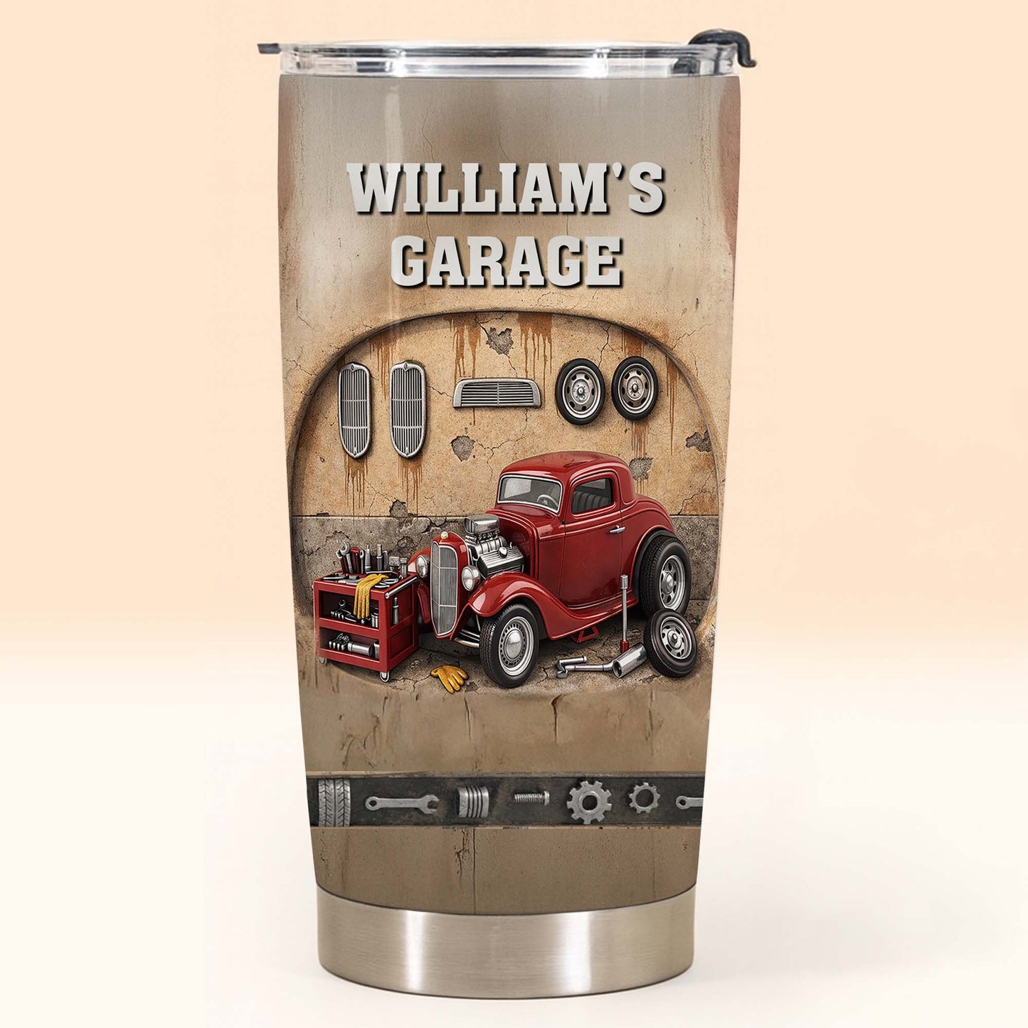 Personalized My Garage Classic Car Tumbler