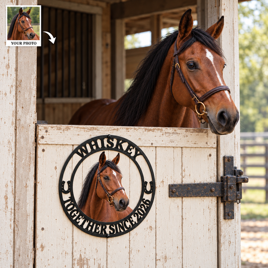 Horse Memories – Personalized Horse Photo, Name & Year Metal Sign