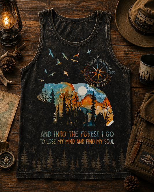Into The Forest I Go – Vintage Bear Outdoor All-Over Print Shirt