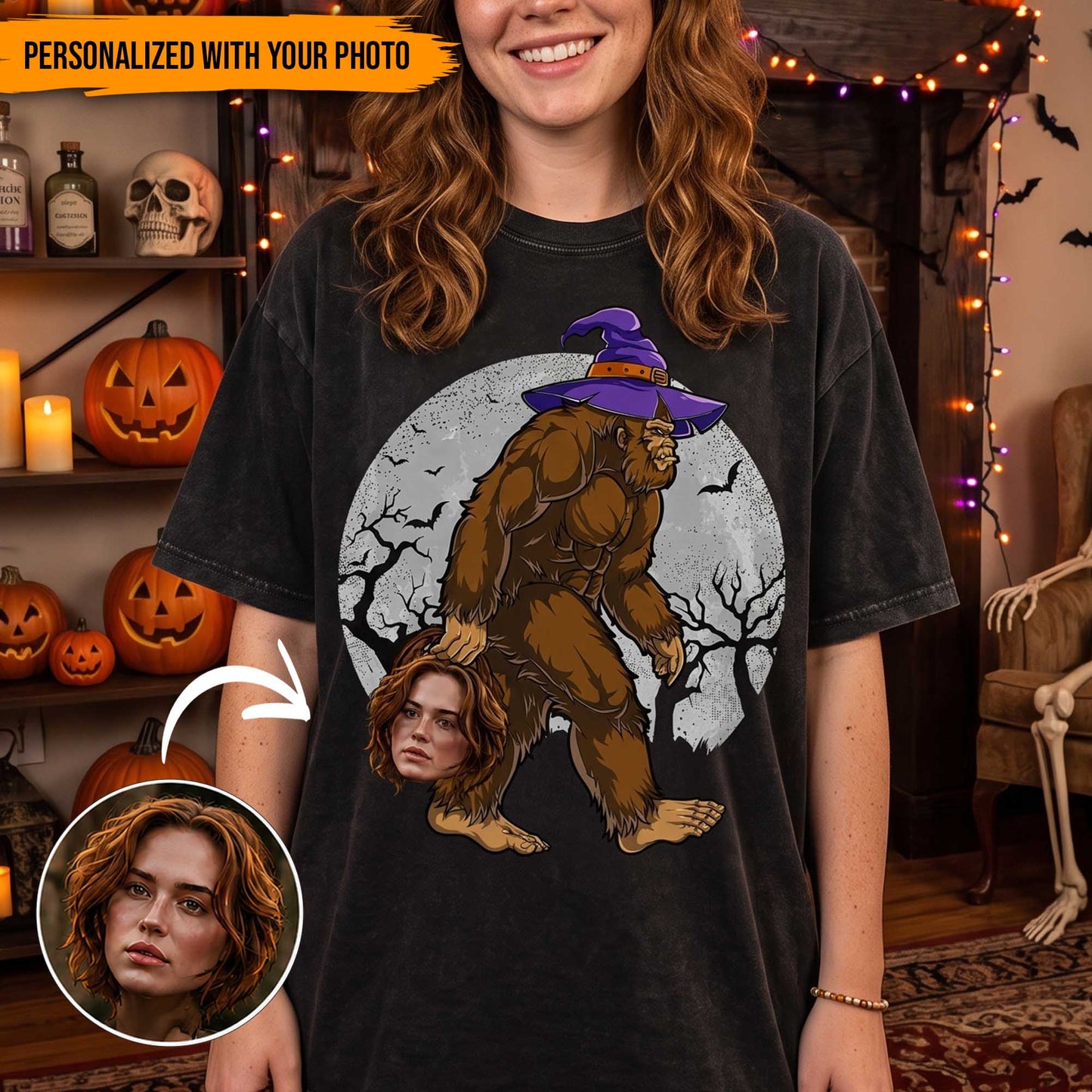 Bigfoot Halloween Shirt - Personalized With Photo
