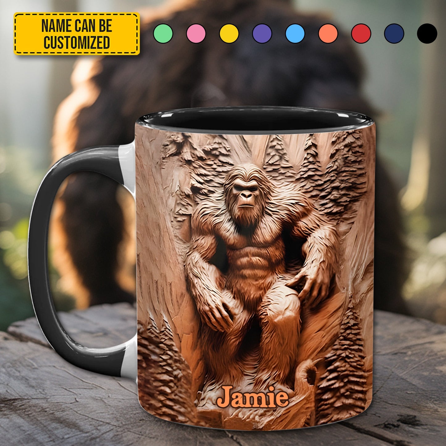 Legend in the Trees – Personalized Sasquatch/Bigfoot Accent Mug