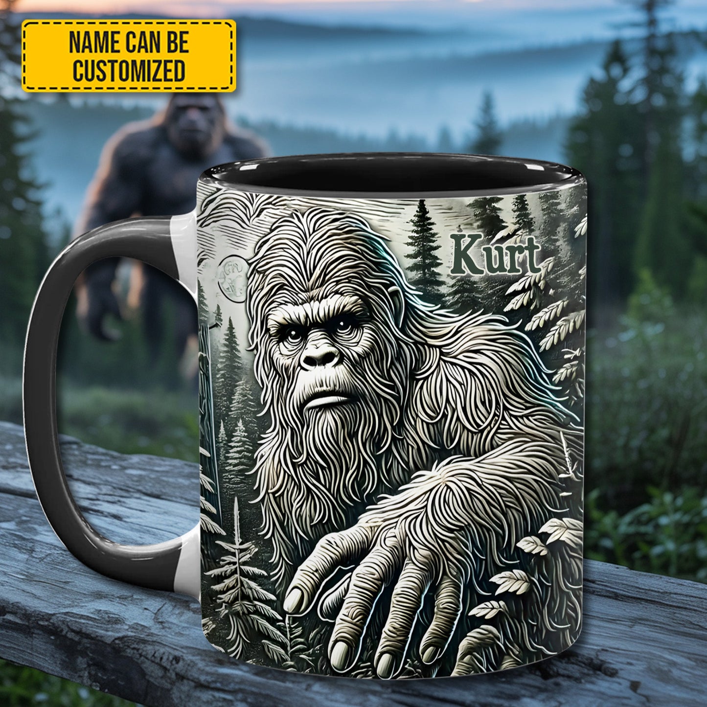 The Hider – Personalized Bigfoot Accent Mug