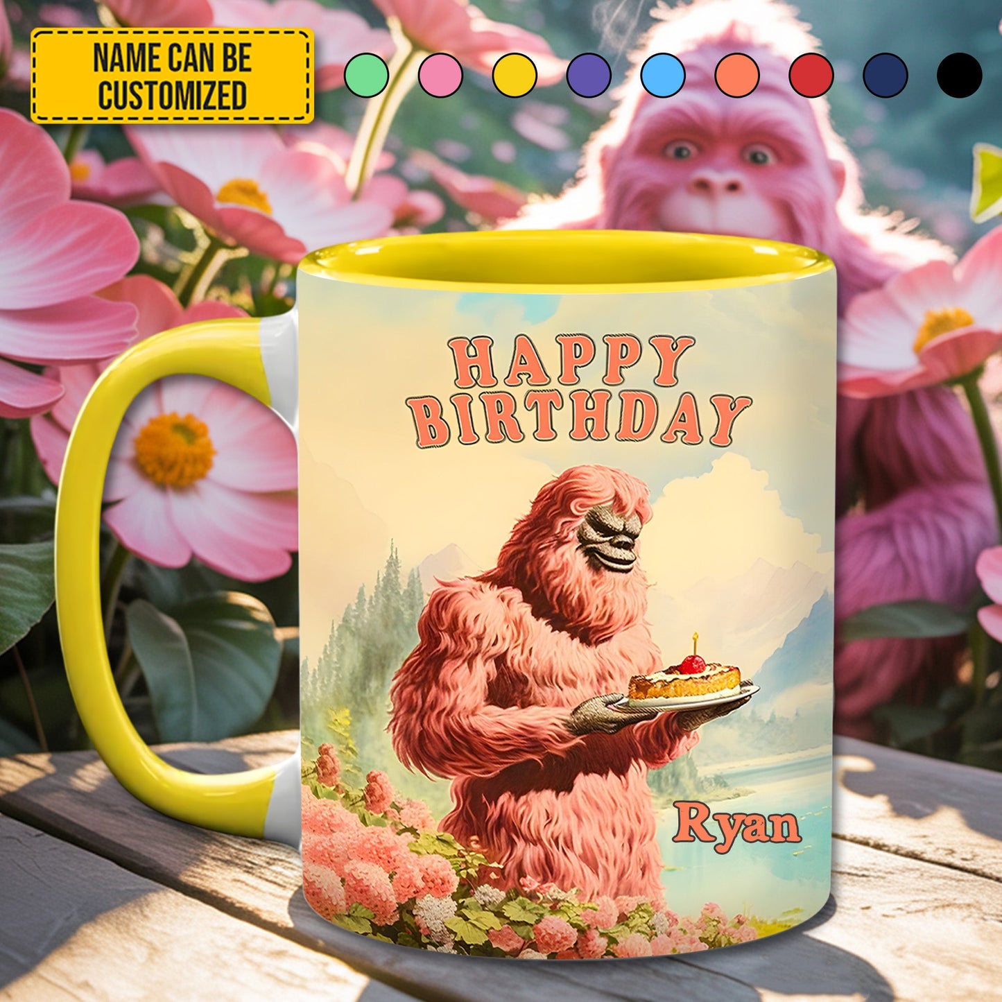 So Glad I Found You - BigFoot Lovers Anniversary Personalized Bigfoot Accent Mug!