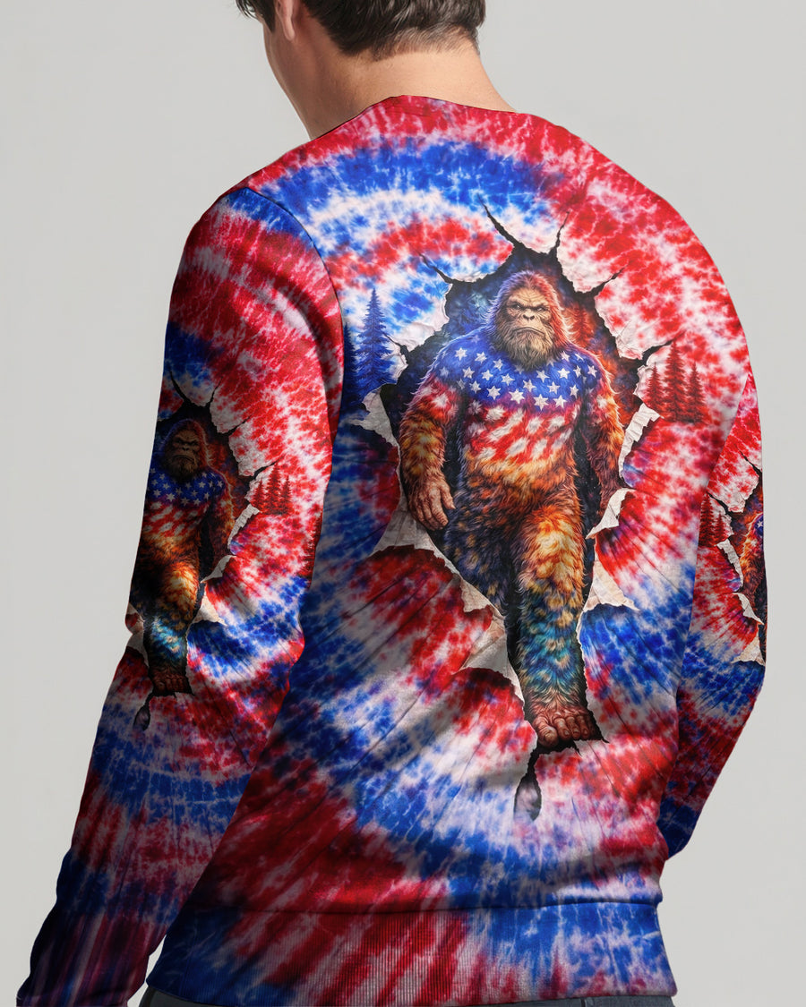 BIGFOOT RED WHITE AND BLUE SWIRL ALL OVER PRINT SHIRT