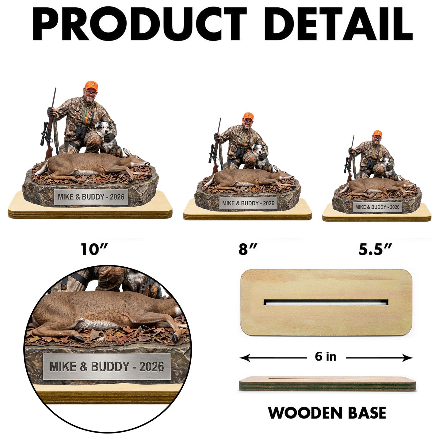 "Custom Hunter & Trophy Replica" – Personalized Wooden Plaque