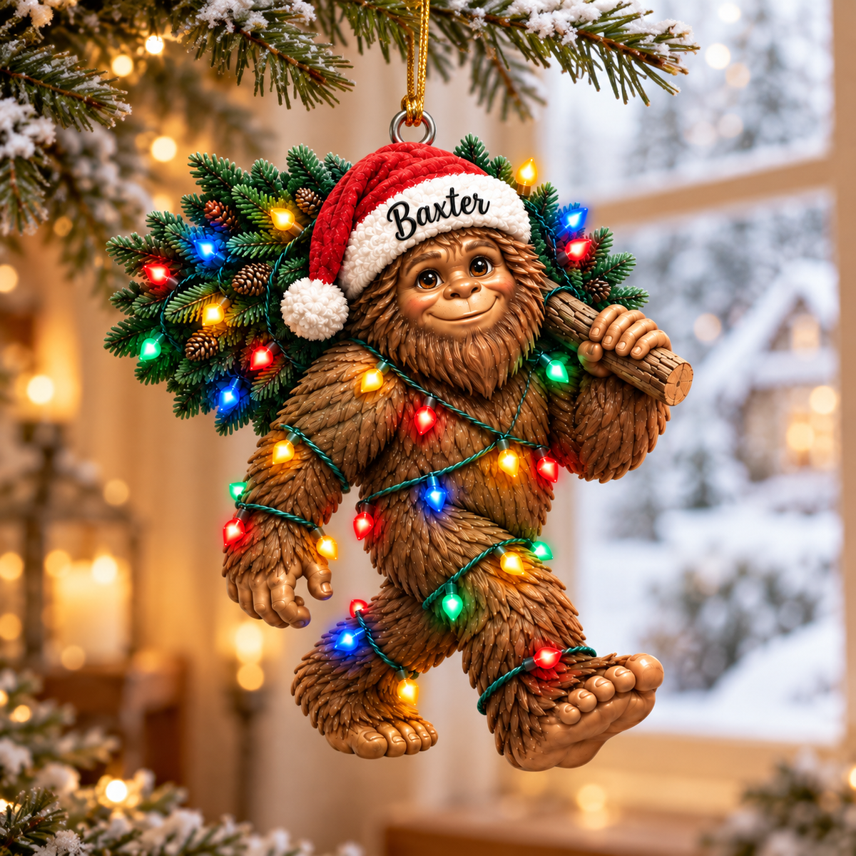 Personalized Cute Bigfoot Christmas Tree Ornament – Gift for Kids, Sons & Grandsons