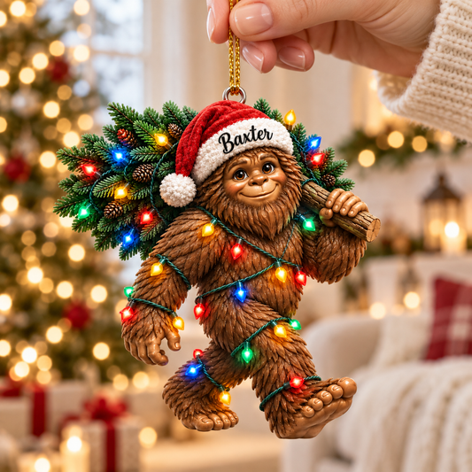 Personalized Cute Bigfoot Christmas Tree Ornament – Gift for Kids, Sons & Grandsons