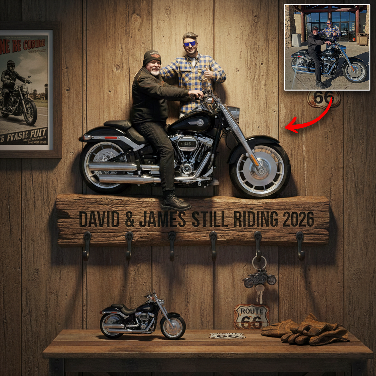 Still Riding – Personalized Biker Display Hanging Rack