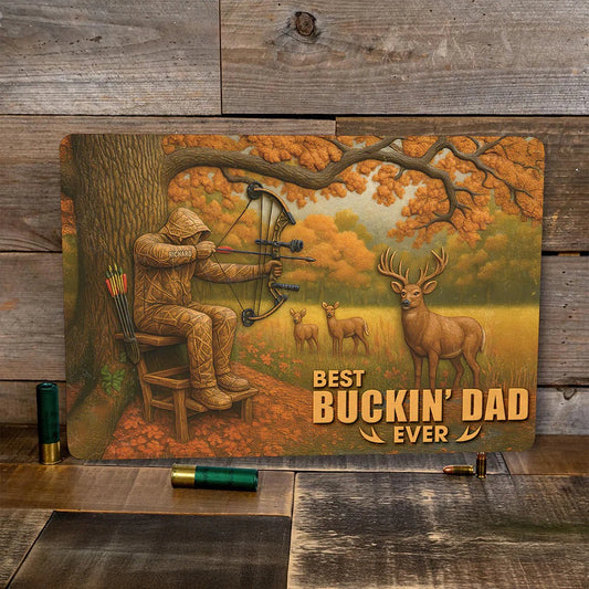 Hunting Dad Print Metal Sign - Personalized Gifts For Father
