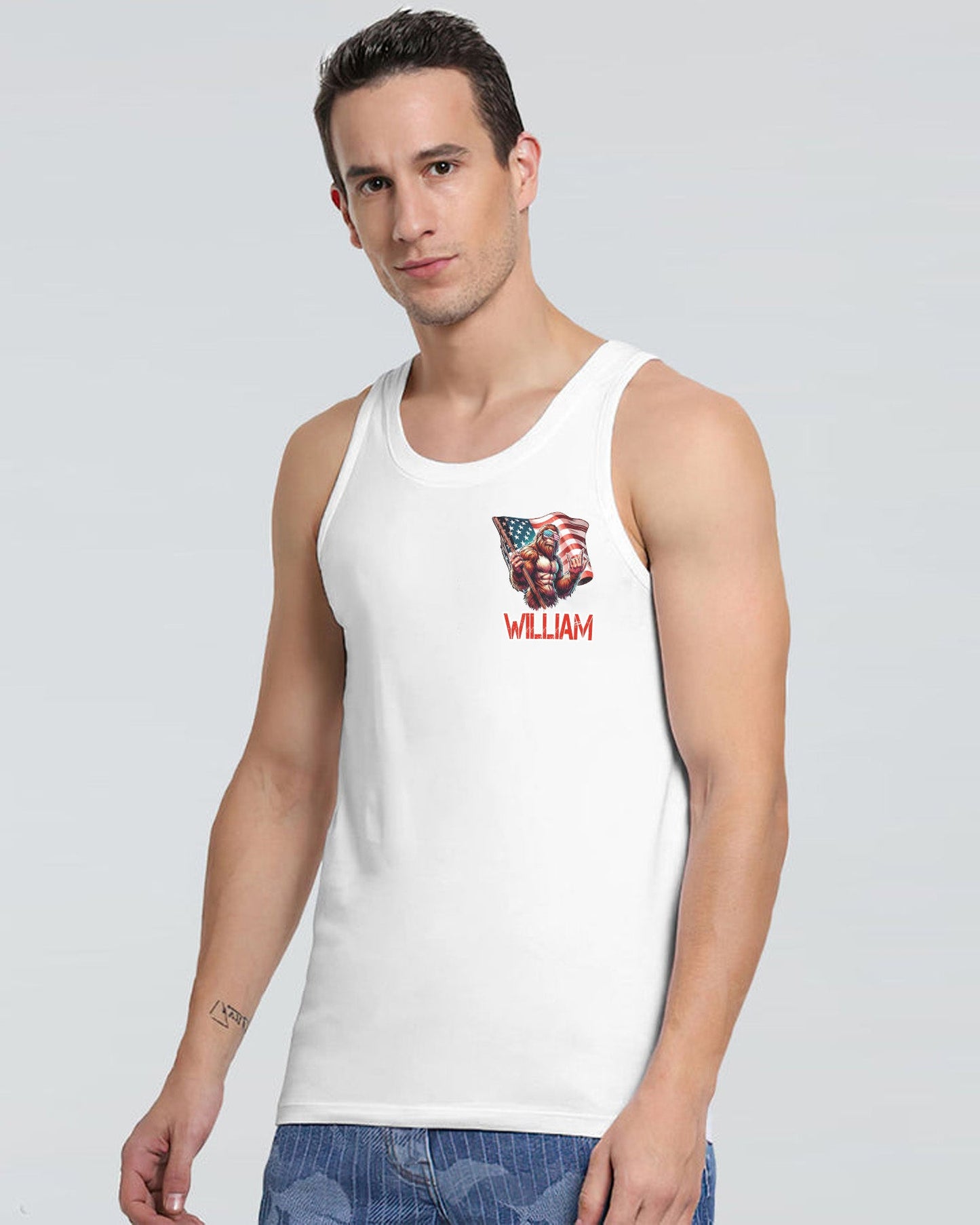 AMerica Flag – Personalized Bigfoot All Over Print Shirt