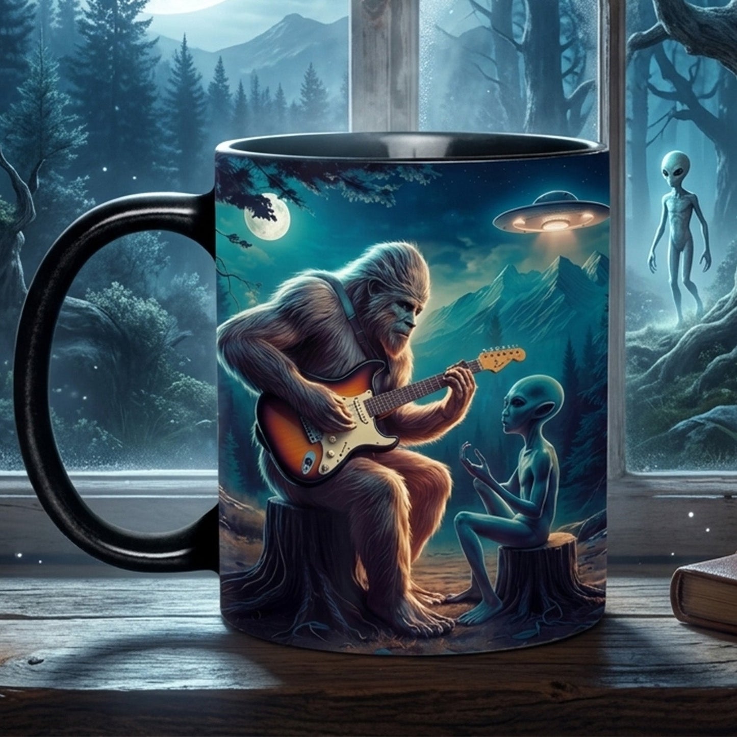 Alien Bigfoot Guitar Mug