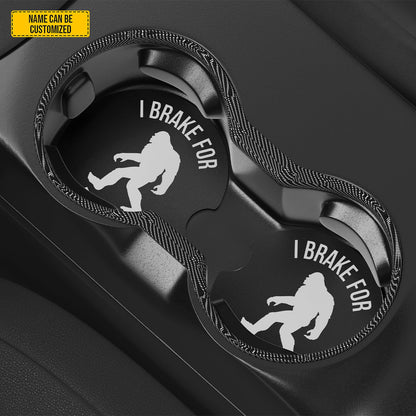 Personalized “I Brake for Bigfoot” Car Coaster
