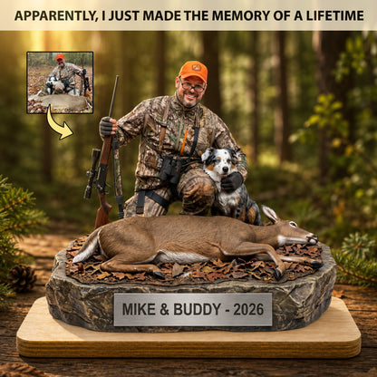 "Custom Hunter & Trophy Replica" – Personalized Wooden Plaque