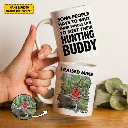 Personalized Hunting Buddy White Mug – Custom Photo & Name Gift
