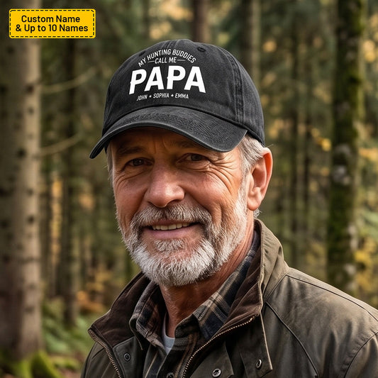 My Hunting Buddies Call Me Papa - Personalized Hunting Denim Cap