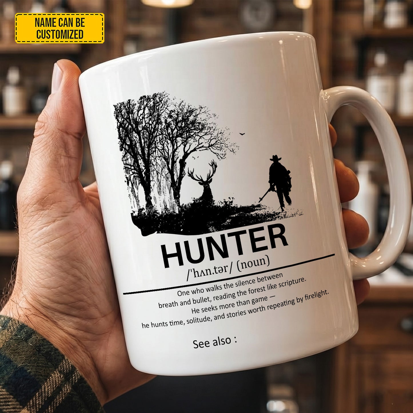 Personalized Gift for Hunters - Custom Name Definition White Mug