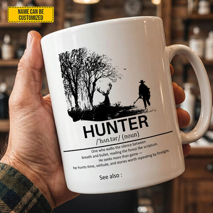 Personalized Gift for Hunters - Custom Name Definition White Mug