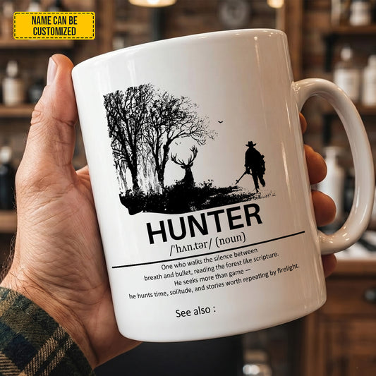 Personalized Gift for Hunters - Custom Name Definition White Mug