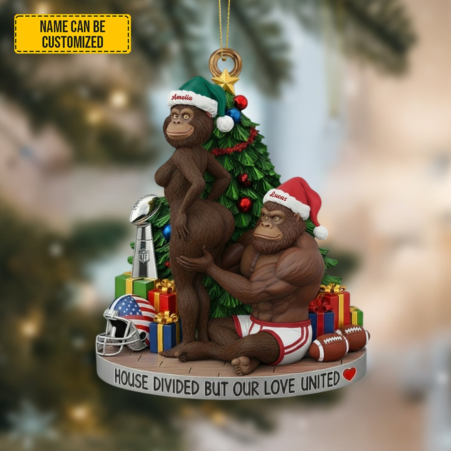 Bigfoot Couple Ornament – Personalized Funny Christmas Gift