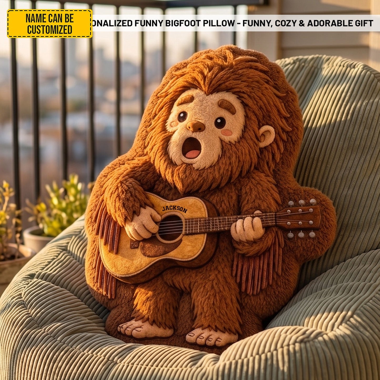 Personalized Cute Bigfoot Custom Shaped Pillow