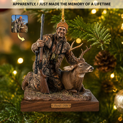 Trophy Moments – Personalized Hunting Photo Acrylic Christmas Ornament