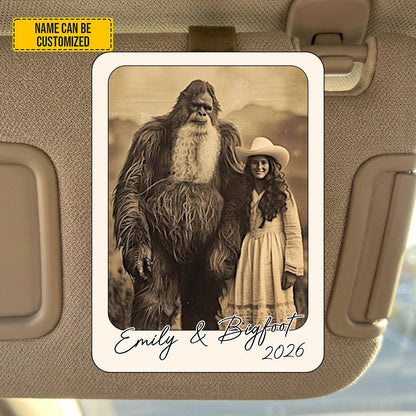 Personalized Bigfoot Photo Car Visor Clip – Bigfoot Saw Me But Nobody Believes Him