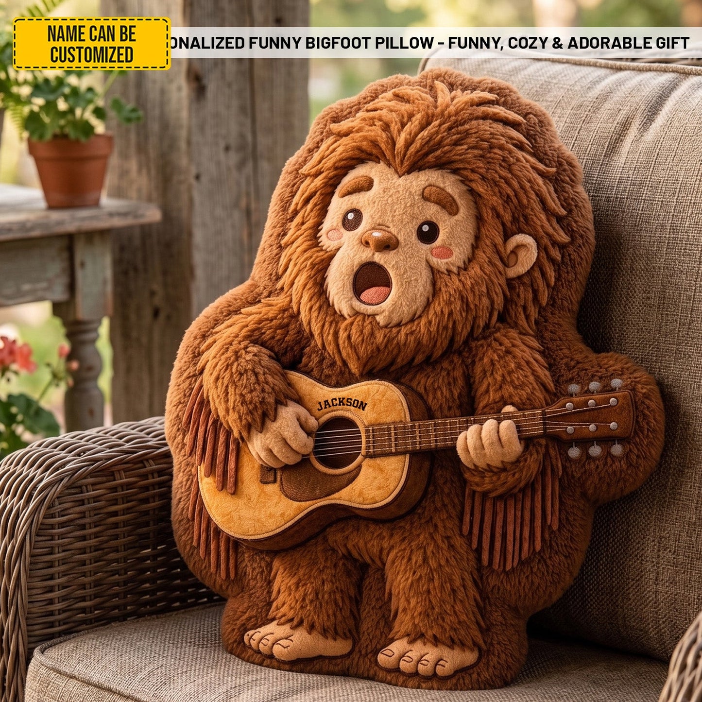 Personalized Cute Bigfoot Custom Shaped Pillow