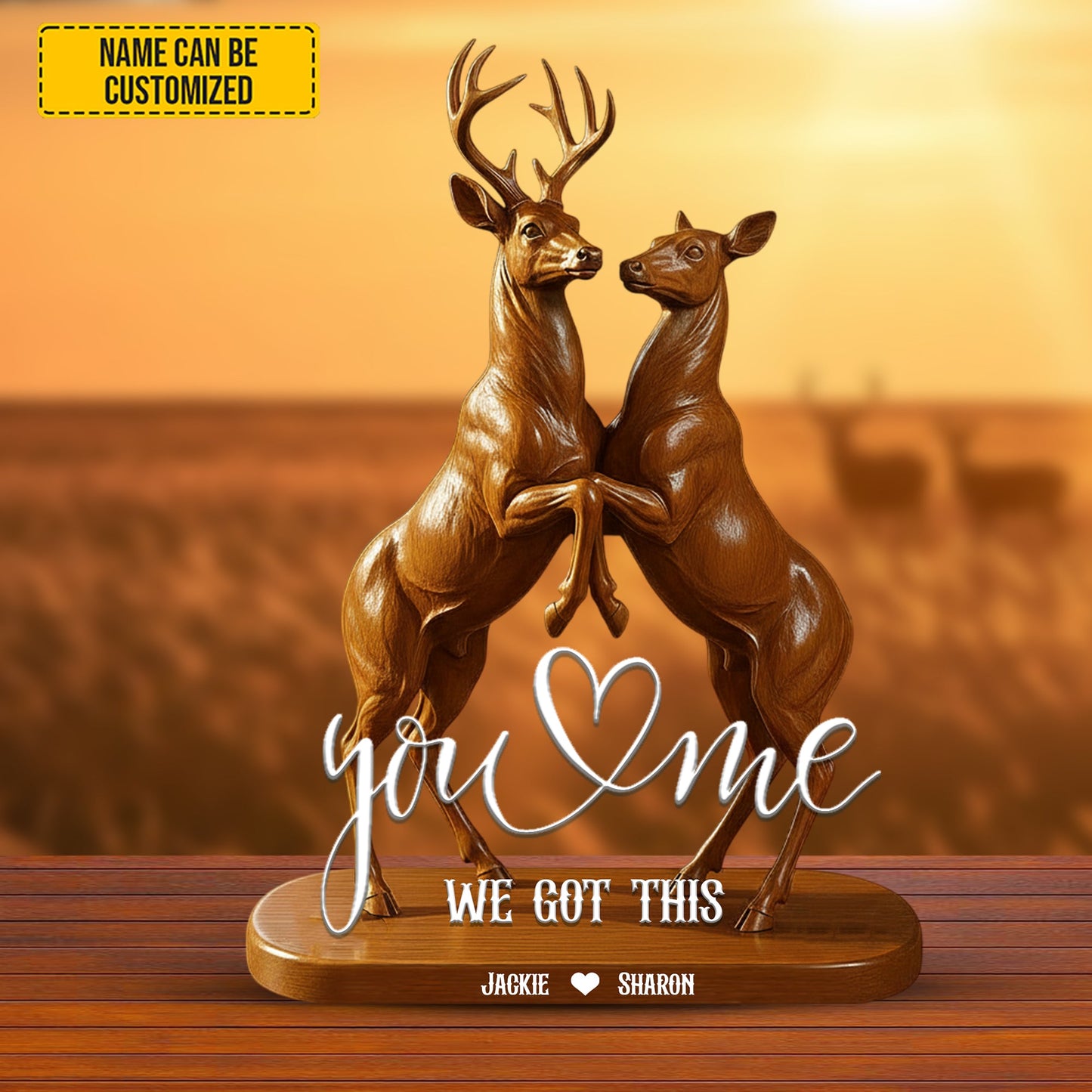You & Me Deer We Got This – Personalized Hunting Couple Acrylic Plaque