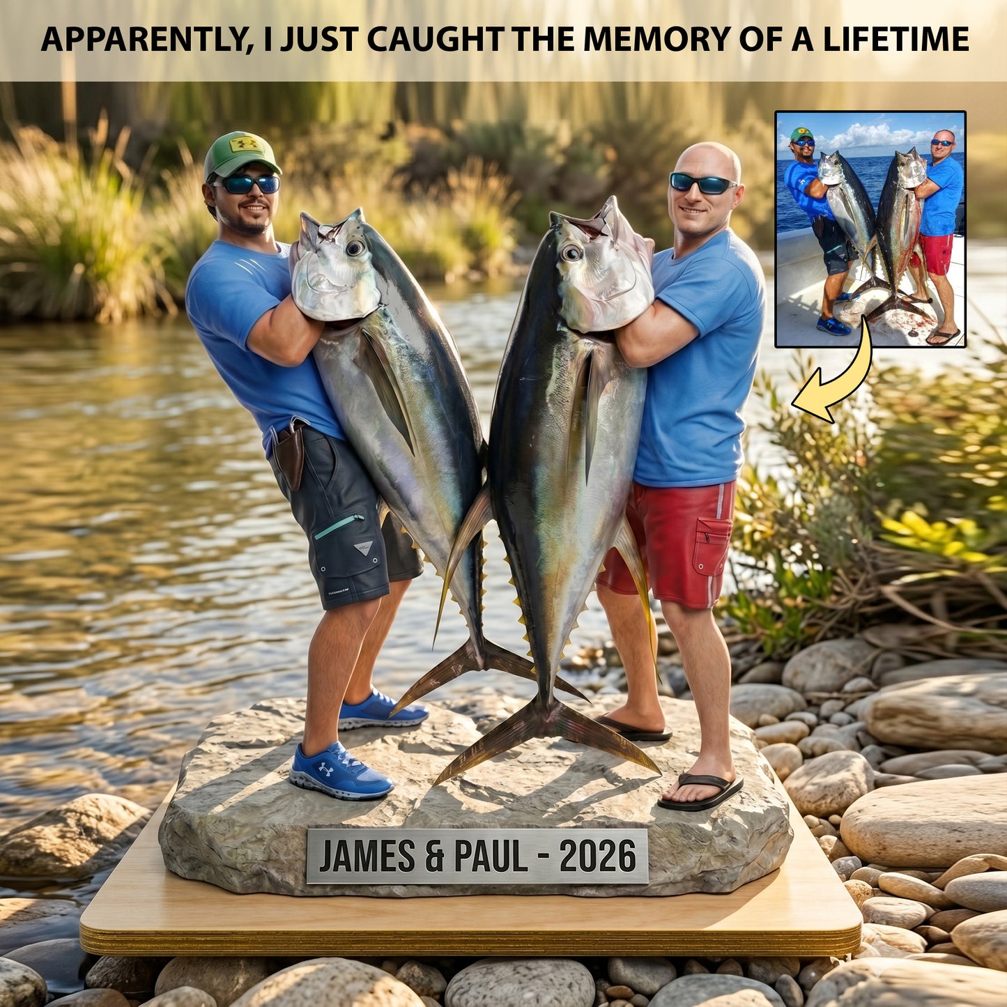 "The Catch of a Lifetime" – Personalized Wooden Plaque