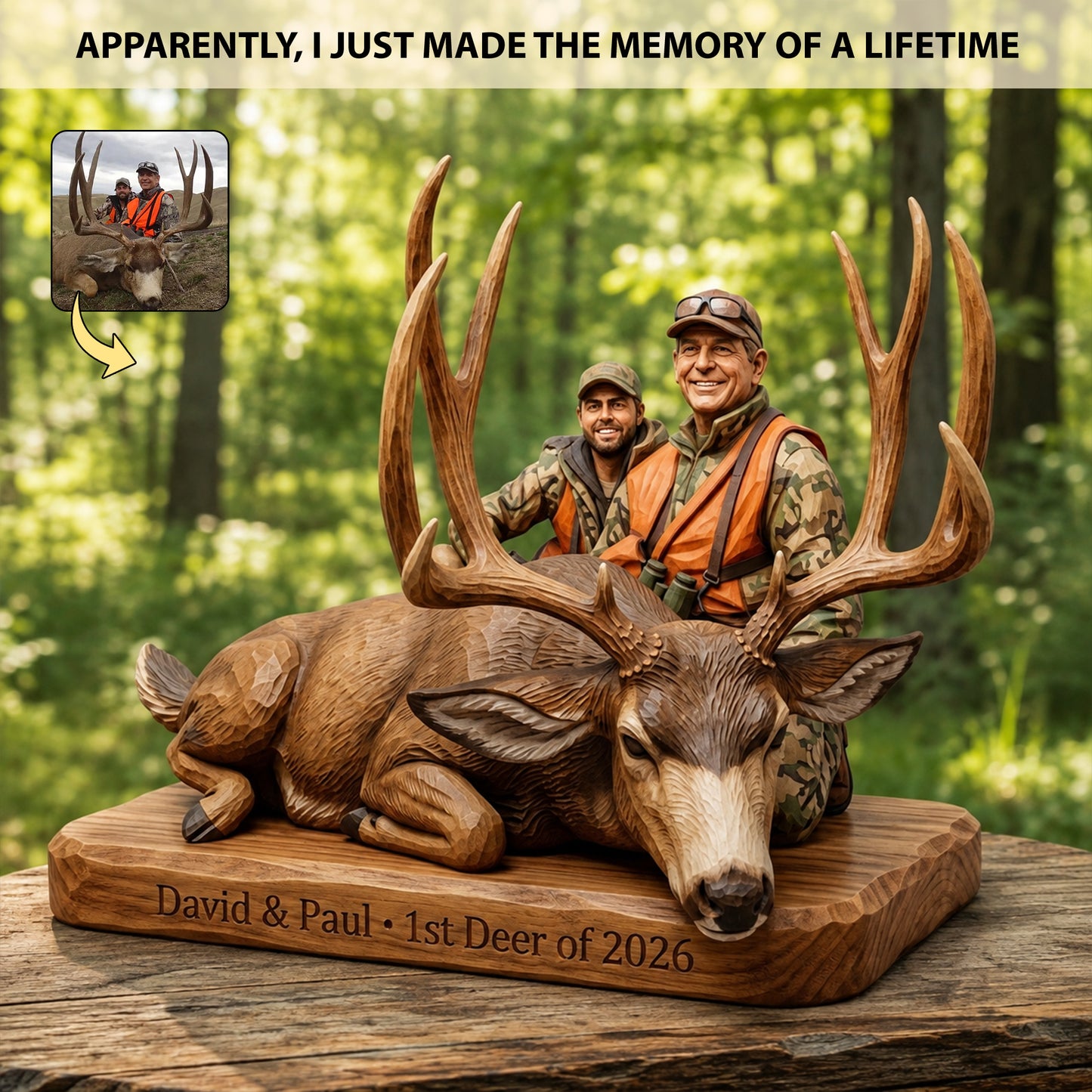 Preserve Your Best Hunting Memories Forever In Wood – Personalized Wooden Block