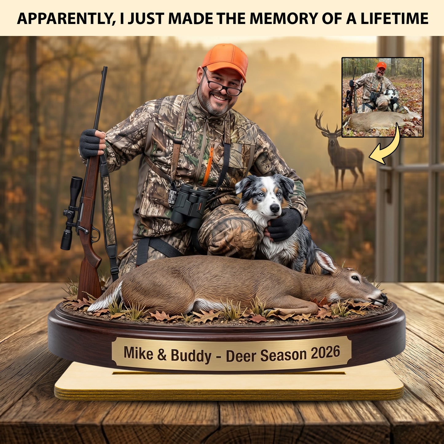"Capture the Hunt" – Personalized Wooden Plaque