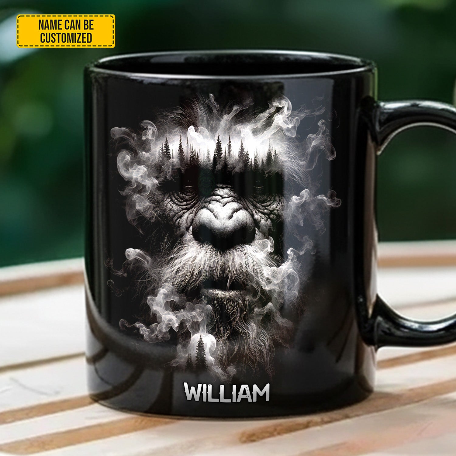 Personalized Bigfoot Black Mug
