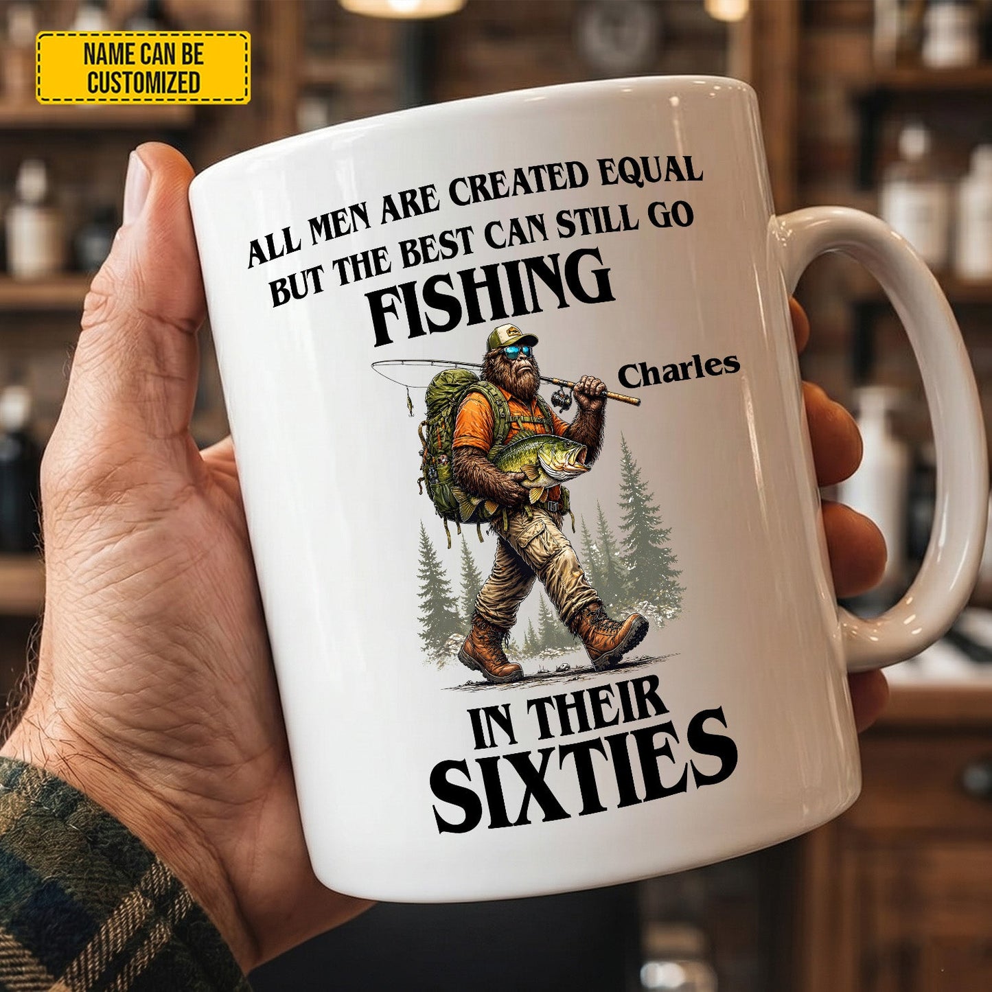 Still Fishing In Their Sixties - Personalized Fishing White Mug