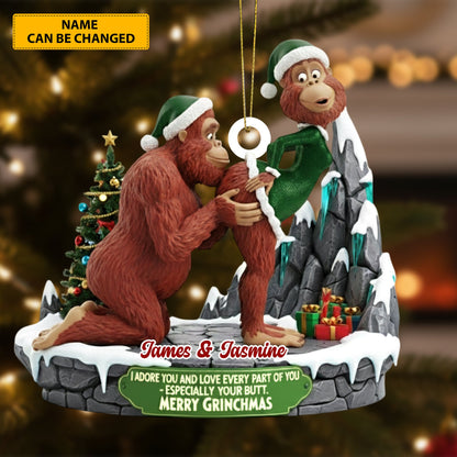 Bigfoot Couple Ornament – Personalized Funny Christmas Gift
