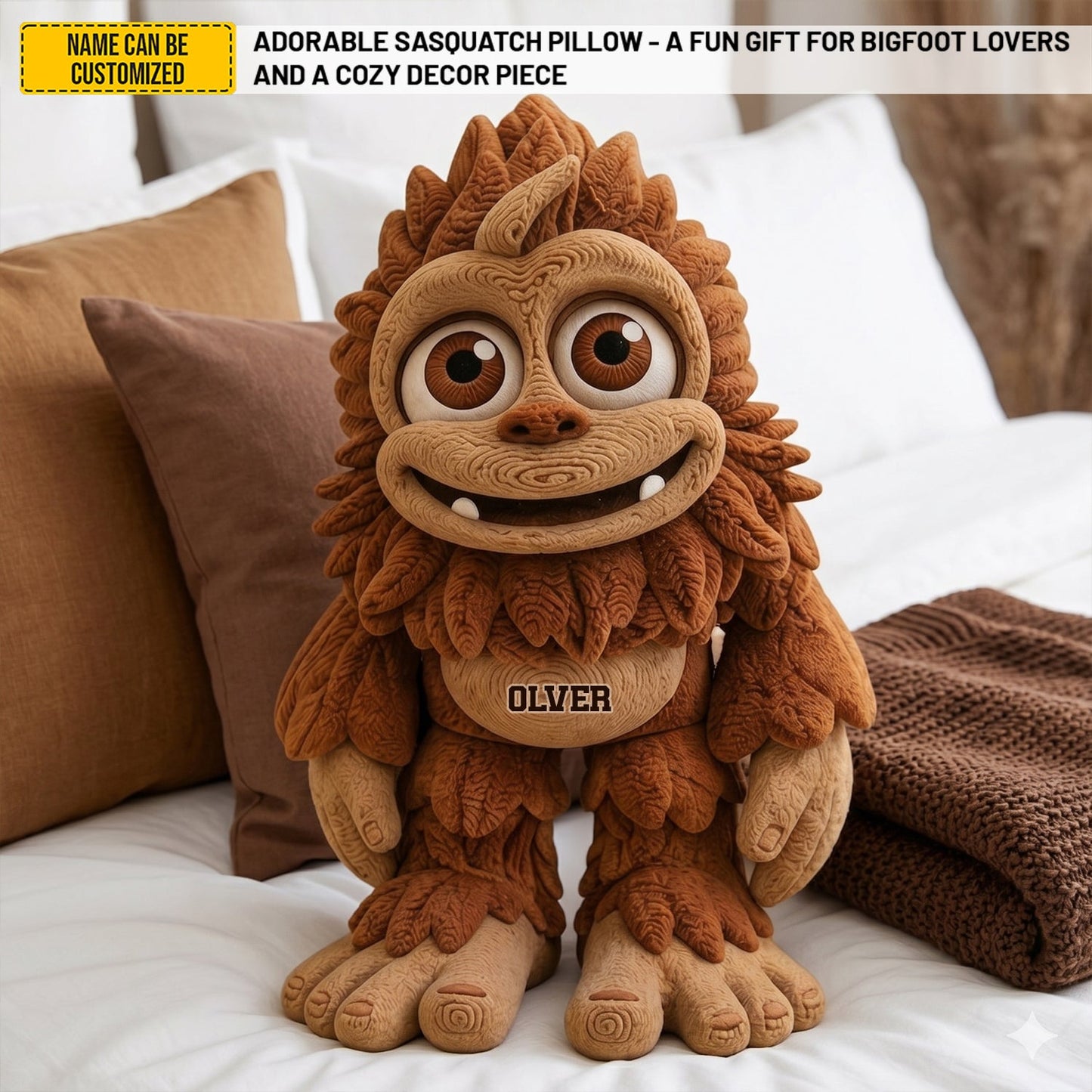 Personalized Adorabale Sasquatch Custom Shaped Pillow