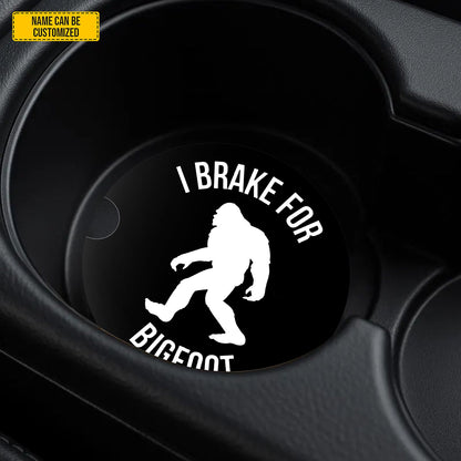 Personalized “I Brake for Bigfoot” Car Coaster