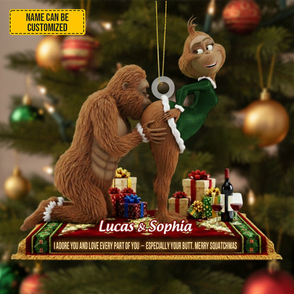 Bigfoot Couple Ornament – Personalized Funny Christmas Gift